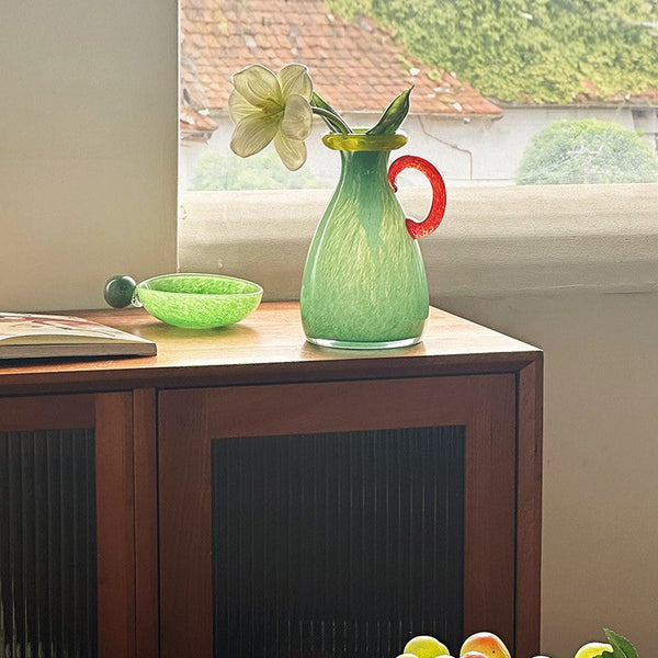 Cute Handmade Glass Bud Vases, Decorative Flower Vases, Flower Vases on Table, Small Flower Vase, Modern Glass Flower Vases-Silvia Home Craft