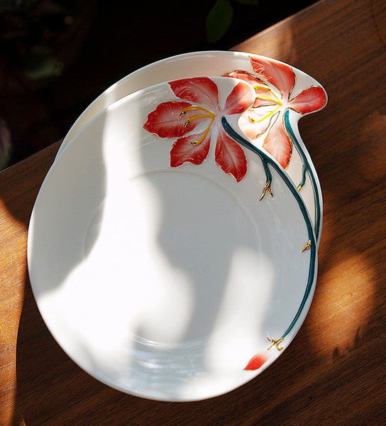 Afternoon British Tea Cups, Creative Bone China Porcelain Tea Cup Set, Traditional English Tea Cups and Saucers, Unique Ceramic Coffee Cups-Silvia Home Craft