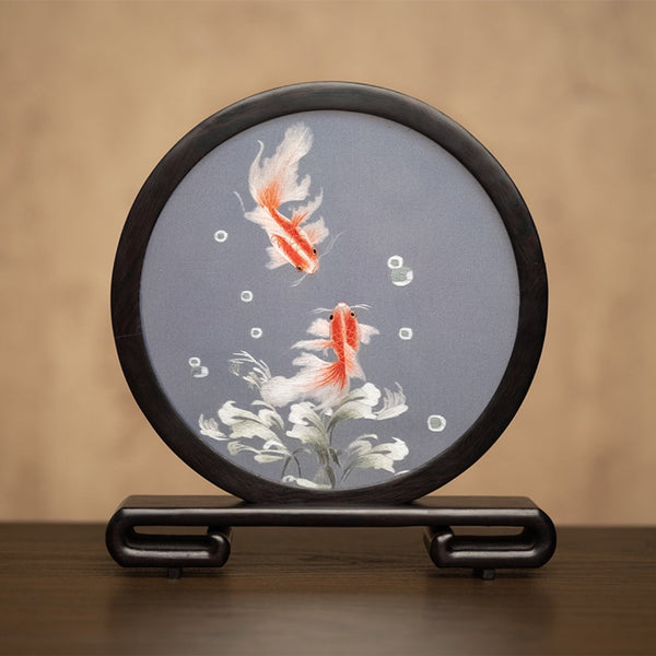 Exclusive Business Present Panda Embroidered Decor, Traditional Chinese Suzhou Embroidery Ornament, Premium Souvenir, Unique Birthday Gift-Silvia Home Craft