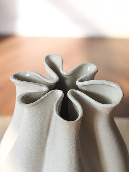 Large Porcelain Vases for Modern Home Decor, Unique Handmade Modern Flower Vase, Centerpiece Ceramic Bouquet Vases, Contemporary Vases on Dining Table-Silvia Home Craft