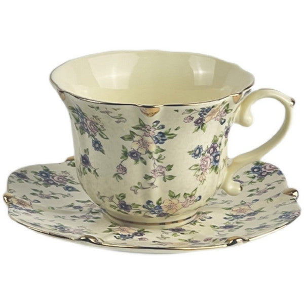 British Traditional Afternoon Tea Cup and Saucer in Gift Box, 7.8 oz Porcelain Tea Cup Saucer Set, Unique Tea Cup and Saucers, Royal Ceramic Cups, Elegant Vintage Ceramic Coffee Cups-Silvia Home Craft