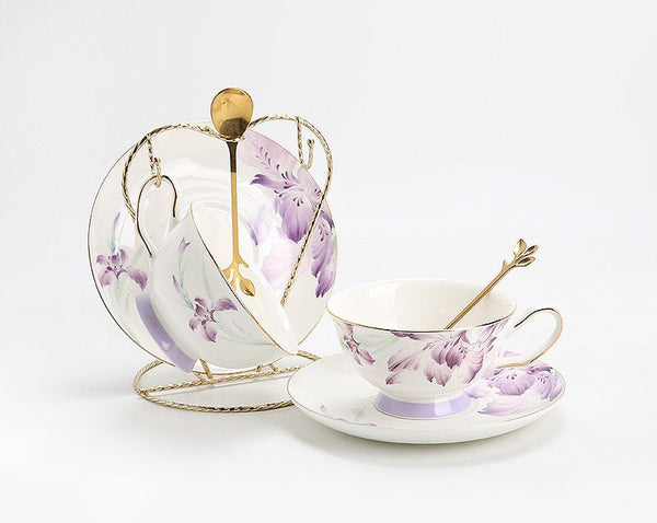 Elegant Coffee Cup, Porcelain Coffee Cup, Ceramic Tea Cup Set, Luxury Tea Cup with Saucer, Porcelain Tea cups, British Tea Cup Set, Afternoon Tea Cup with Saucer Set-Silvia Home Craft