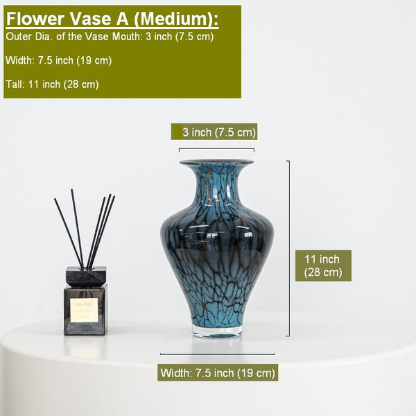 Handmade Liuli Vases, Centerpiece Vases on Table, Colored Glaze Vase for Modern Home Decor, Glass Bud Vases, Bouquet Flower Vase-Silvia Home Craft