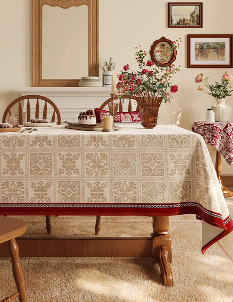 Large Table Cover for Dining Room Table, Holiday Rectangular Tablecloth for Dining Table, Modern Rectangle Tablecloth for Oval Table-Silvia Home Craft