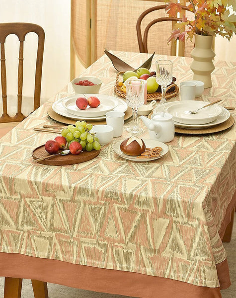 Extra Large Rectangle Tablecloth for Dining Room Table, Geometric Modern Table Covers for Kitchen, Country Farmhouse Tablecloths for Oval Table-Silvia Home Craft
