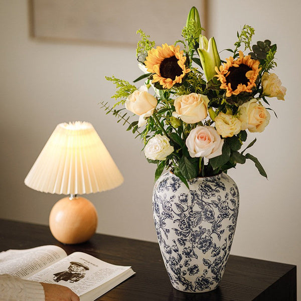 Porcelain Flower Vases, Modern Ceramic Bouquet Vases, Centerpiece on Dining Table, Flower Vase on Table, Handmade Water Holding Flower Vases-Silvia Home Craft