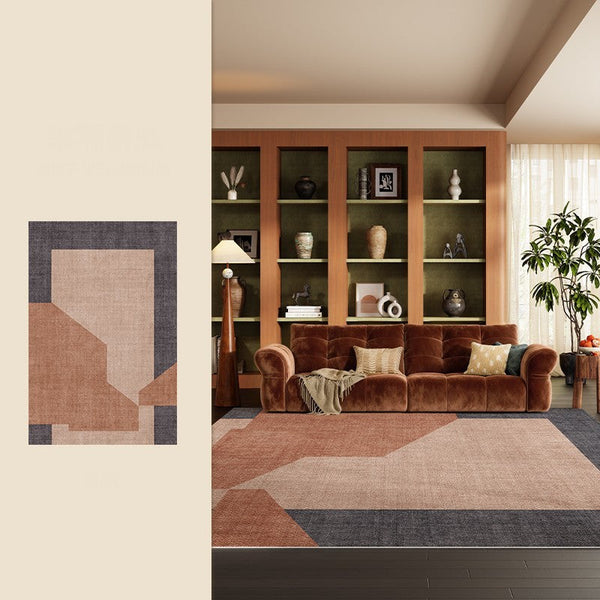 Mid Century Contemporary Modern Rugs, Abstract Modern Rugs for Living Room, Contemporary Geometric Carpets, Oversized Modern Rugs under Dining Room Table-Silvia Home Craft