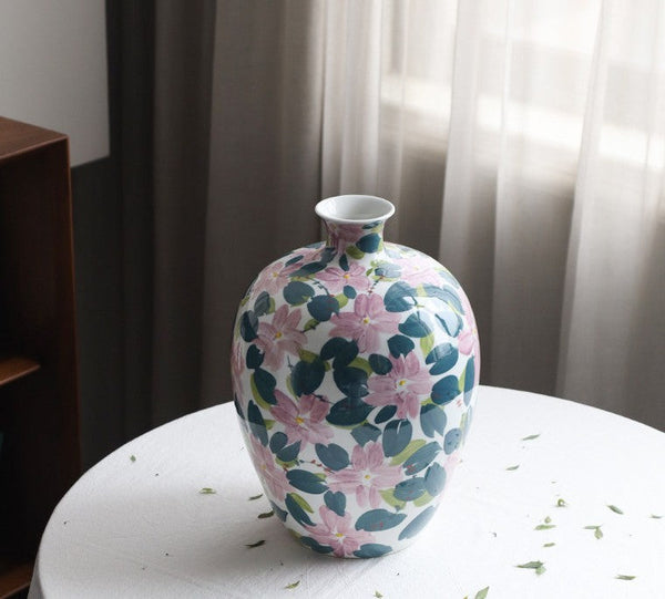 Unique Handmade Modern Flower Vase, Large Porcelain Vases for Modern Home Decor, Centerpiece Ceramic Bouquet Vases, Contemporary Vases on Dining Table-Silvia Home Craft