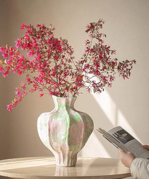 Centerpiece Ceramic Bouquet Vases, Handmade Modern Flower Vase, Large Contemporary Vases on Dining Table, Porcelain Vases for Modern Home Decor-Silvia Home Craft