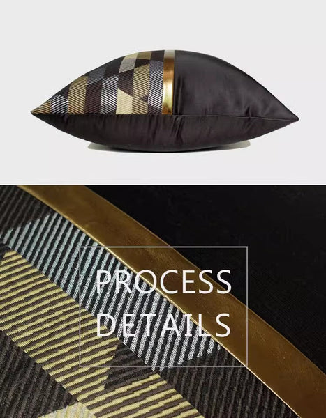 Modern Pillows for Living Room, Black Decorative Modern Pillows for Couch, Modern Sofa Pillows Covers, Modern Sofa Cushion-Silvia Home Craft