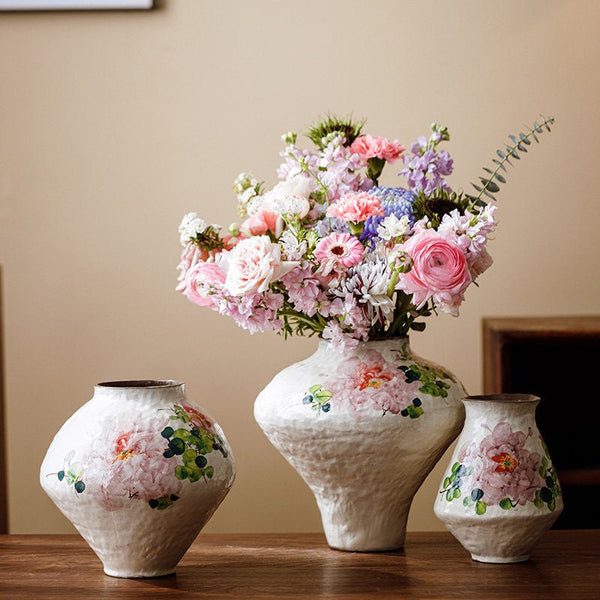Modern Porcelain Flower Vases, Flower Vases on Table, Handmade Water Holding Flower Vases, Centerpiece on Dining Table, Ceramic Bouquet Vases-Silvia Home Craft