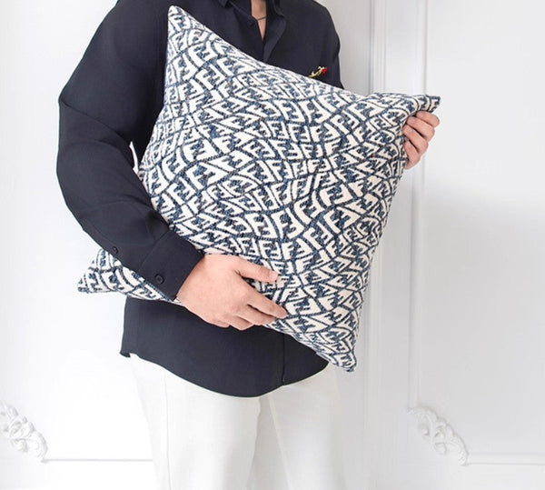 Modern Pillows for Couch, Blue Decorative Throw Pillows for Living Room, Decorative Pillow Covers, Large Modern Sofa Cushion-Silvia Home Craft