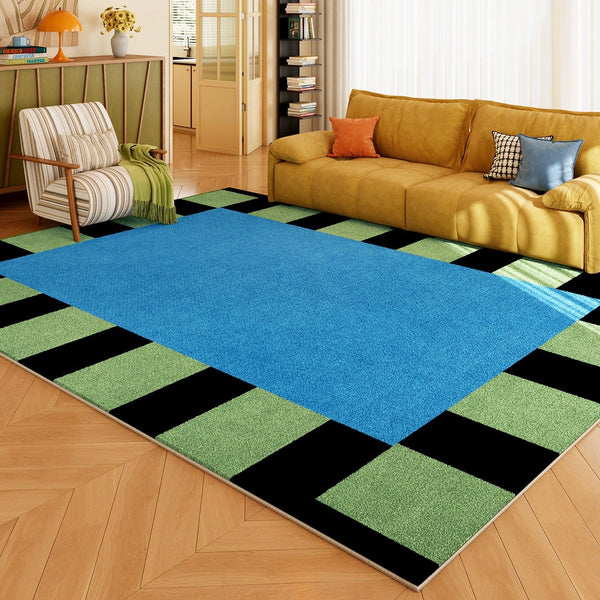 Mid Century Contemporary Rugs, Geometric Modern Rugs, Modern Living Room Rug Ideas, Colorful Area Rugs for Dining Room-Silvia Home Craft