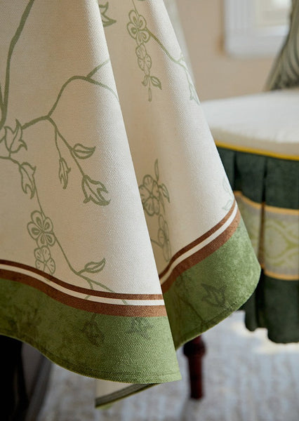 Spring Green Flower Table Covers, Large Modern Rectangle Tablecloth for Dining Table for Round Table, Farmhouse Table Cloth for Oval Table, Square Tablecloth for Kitchen-Silvia Home Craft