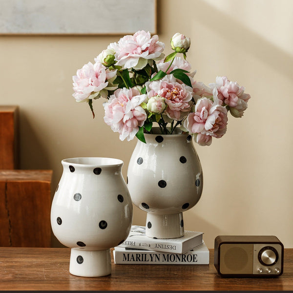 Ceramic Bud Vases, Small Flower Vases on Table, Handmade Water Holding Flower Vase, Modern Porcelain Flower Vases-Silvia Home Craft