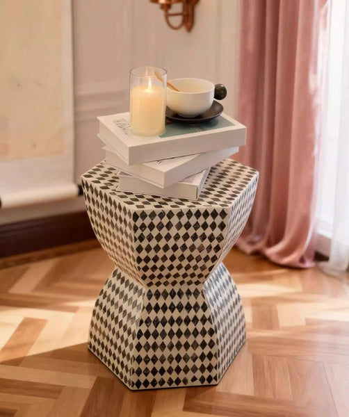 Modern Side Table, Bedside Small Side Table, Contemporary Bedside Table, Small End Table, Shell Small Sofa Side Table, Portable Casual Side Table, Creative Coffee Table, Contemporary Side Table-Silvia Home Craft