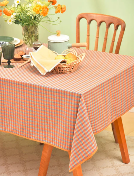 Rectangle Table Covers for Dining Room Table, Square Tablecloth for Coffee Table, Cotton Chequer Rectangular Tablecloth for Kitchen, Table Cloth-Silvia Home Craft