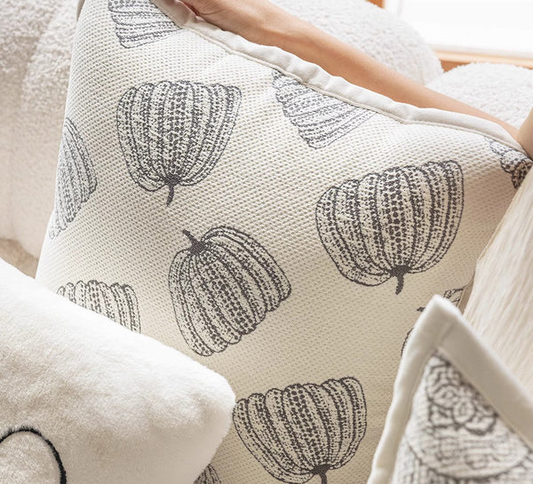 Decorative Throw Pillows for Couch, Embroider Flower Pillow Covers, Farmhouse Flower Decorative Pillows, Modern Sofa Pillows-Silvia Home Craft