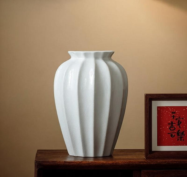 Large Flower Vases on Table, Centerpiece Ceramic Bud Vases, Porcelain Flower Vases, Handmade Water Holding Flower Vase-Silvia Home Craft