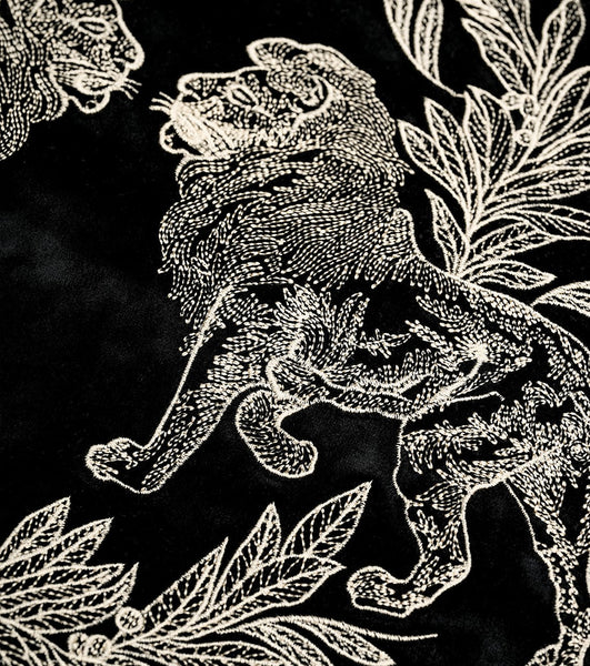 Modern Pillows for Couch, Embroidery Lion Decorative Pillow Covers, Decorative Throw Pillows for Living Room, Large Modern Sofa Pillows-Silvia Home Craft