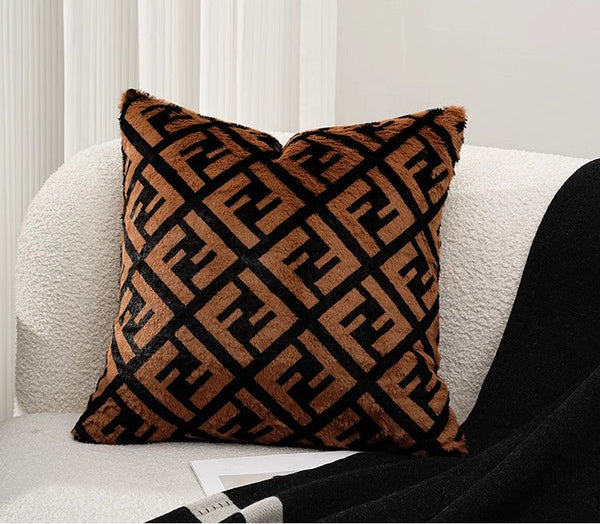 Decorative Pillow Covers, Brown Modern Pillows for Couch, Abstract Decorative Throw Pillows for Living Room, Large Modern Sofa Pillow Cases-Silvia Home Craft