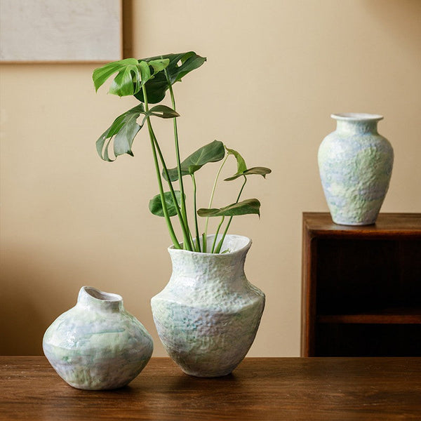 Centerpiece on Dining Table, Modern Porcelain Flower Vases, Handmade Water Holding Flower Vases, Ceramic Bouquet Vases, Flower Vases on Table-Silvia Home Craft