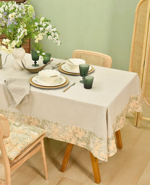 Modern Tablecloth for Kitchen, Cotton and Linen Rectangle Table Covers for Dining Room Table, Square Tablecloth for Coffee Table-Silvia Home Craft
