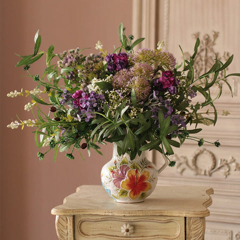 Large Bunch of Flowers for Bedroom, Faux Silk Floral Table Centerpiece, Artificial Floral for Living Room, Beautiful Flower Arrangement Ideas for Interior Design-Silvia Home Craft