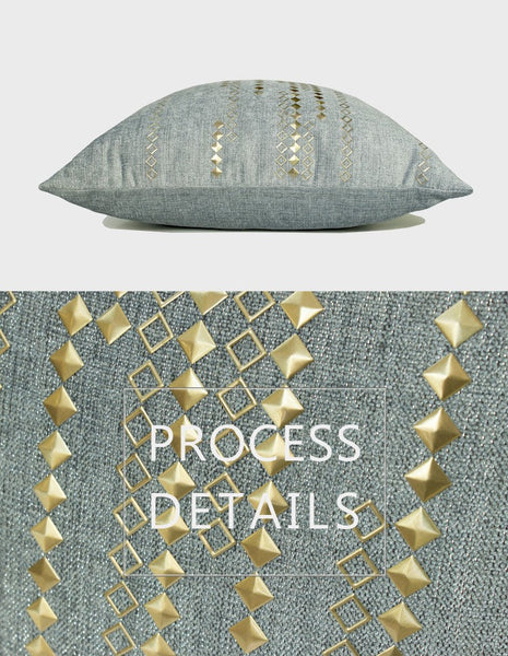 Grey Blue Decorative Throw Pillow for Couch, Large Square Pillows, Modern Sofa Pillows, Simple Modern Throw Pillows for Couch-Silvia Home Craft