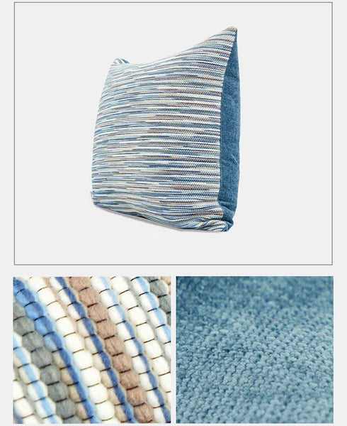 Abstract Blue Modern Sofa Pillows, Large Decorative Throw Pillows, Contemporary Square Modern Throw Pillows for Couch, Simple Throw Pillow for Interior Design-Silvia Home Craft