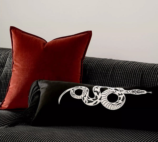 Large Modern Sofa Pillows, Modern Pillows for Couch, Red Decorative Pillow Covers, Decorative Throw Pillows for Living Room-Silvia Home Craft