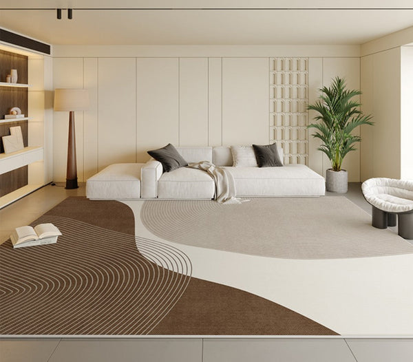 Large Geometric Rugs for Living Room, Abstract Modern Area Rugs for Bedroom, Contemporary Modern Rugs for Bedroom-Silvia Home Craft