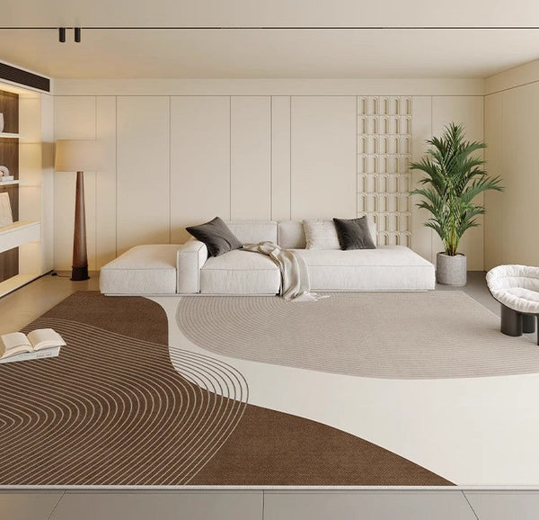 Large Geometric Rugs for Living Room, Abstract Modern Area Rugs for Bedroom, Contemporary Modern Rugs for Bedroom-Silvia Home Craft