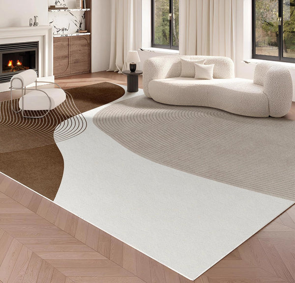 Large Geometric Rugs for Living Room, Abstract Modern Area Rugs for Bedroom, Contemporary Modern Rugs for Bedroom-Silvia Home Craft