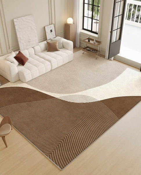 Large Geometric Rugs for Living Room, Abstract Modern Area Rugs for Bedroom, Contemporary Modern Rugs for Bedroom-Silvia Home Craft