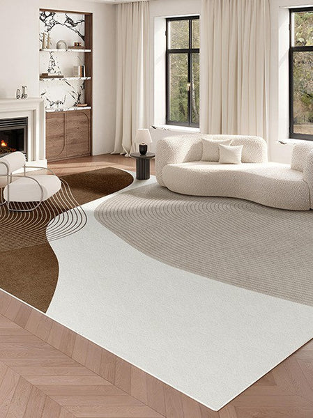 Large Geometric Rugs for Living Room, Abstract Modern Area Rugs for Bedroom, Contemporary Modern Rugs for Bedroom-Silvia Home Craft