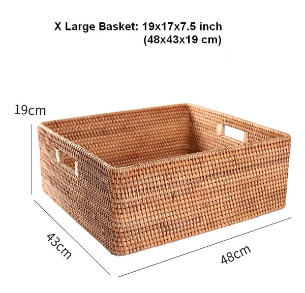Large Storage Baskets for Bedroom, Storage Baskets for Bathroom, Rectangular Storage Baskets, Storage Baskets for Shelves-Silvia Home Craft