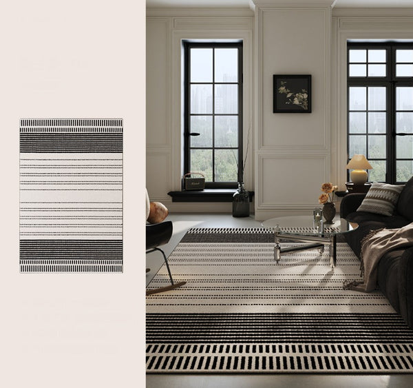Geometric Contemporary Modern Rugs Next to Bed, Large Abstract Rugs for Living Room, Extra Large Modern Area Rugs-Silvia Home Craft