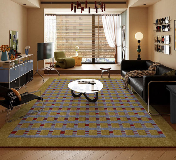 Mid Century Modern Rugs for Living Room, Vintage Area Rugs for Bedroom, Large Contemporary Area Rugs for Dining Room-Silvia Home Craft