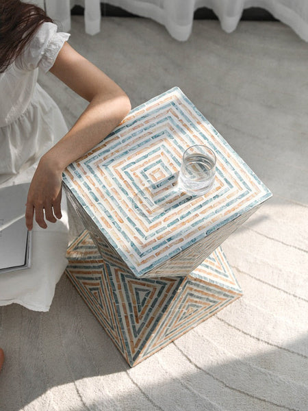 Modern Small End Table, Contemporary Small Sofa Side Table, Unique Shell Small Side Table, Portable Casual Side Table, Creative Coffee Table