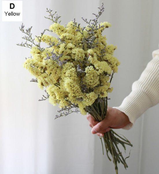 Natural Dried Flower Bunches, Dried Floral, Dried Flowers, A Bunch Dried Myosotis Flowers with Limoniums-Silvia Home Craft