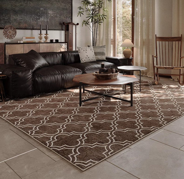 Extra Large Modern Rugs for Bedroom, Geometric Modern Rug Placement Ideas, Abstract Contemporary Modern Rugs for Living Room-Silvia Home Craft