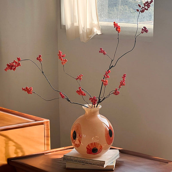 Glass Bud Vases, Handmade Vintage Glass Flower Vases, Water Holding Flower Vases, Flower Vases on Table-Silvia Home Craft