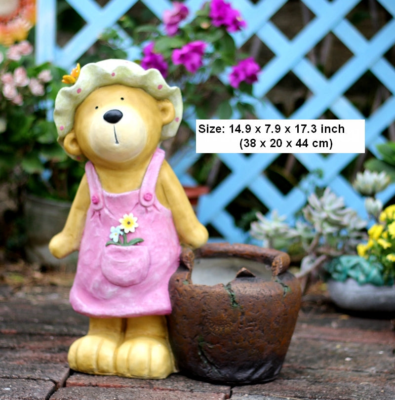 Garden Animal Sculpture Bear Statues, Garden Decor Ideas, Outdoor Garden Decoration, Animal Statues, Garden Ornament, Villa Courtyard Decor-Silvia Home Craft