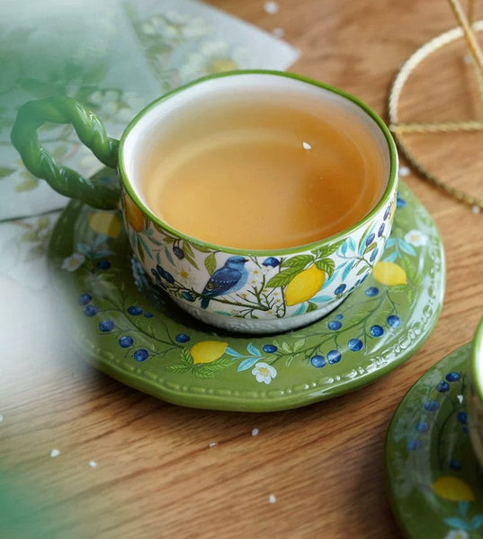 Ceramic Coffee Cups in Gift Box, British Afternoon Tea Cups Tea Cup and Saucer Set, Porcelain Tea Cup and Saucer Set-Silvia Home Craft