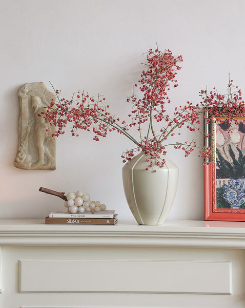 Centerpiece Ceramic Bouquet Vases, Porcelain Vases for Modern Home Decor, Large Contemporary Vases on Dining Table, Handmade Modern Flower Vase-Silvia Home Craft