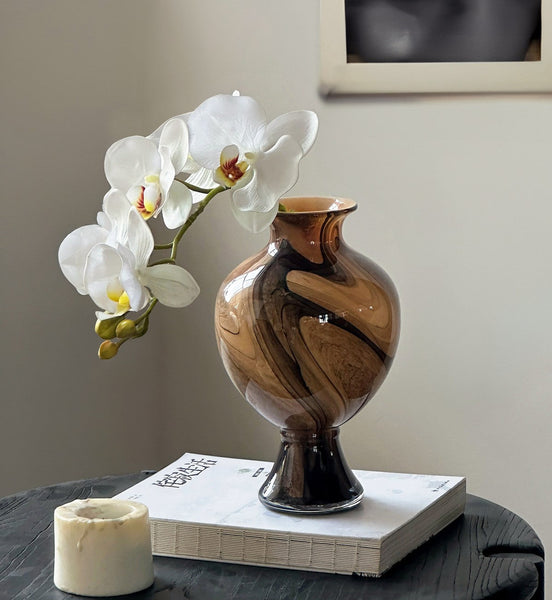 Vintage Glass Flower Vases, Water Holding Flower Vases, Handmade Glass Bud Vases, Flower Vases on Table-Silvia Home Craft