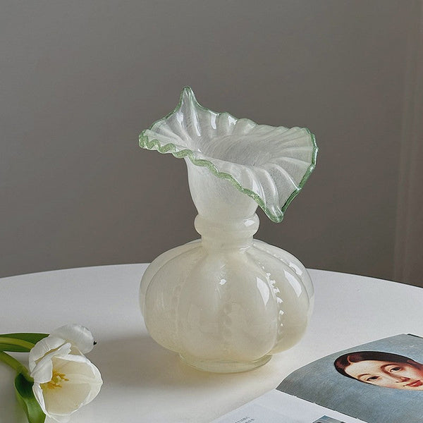 Creative Modern Vase for Living Room, Decorative Flower Vases on Table, Small Flower Vase, Modern Glass Flower Vases, Handmade Glass Bud Vases-Silvia Home Craft