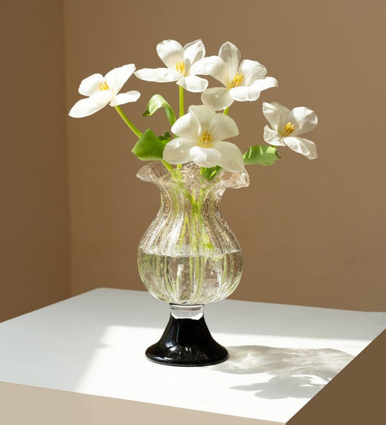 Contemporary Glass Vases, Mid Century Vases for Flowers, Handmade Modern Vases for Living Room, Unique Decorative Glass Vase, Centerpiece Vases on Table-Silvia Home Craft