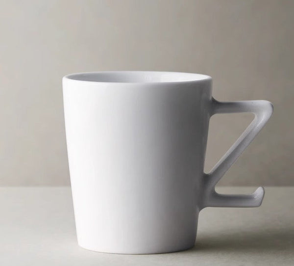 Modern Handmade Pottery Coffee Cup, Creative White Ceramic Coffee Mugs, Large Unique Tea Cup, Large Capacity Coffee Cups-Silvia Home Craft